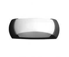 BarcelonaLED Fumagalli LED Applique da Parete a Soffitto Esterno E27 IP66 Emissione di Luce Anteriore Impermeabile per Terrazza Giardino Patio Balcone Nero