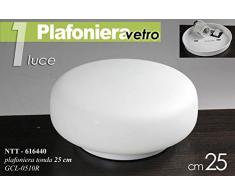 PLAFONIERA TONDA APPLIQUE IN VETRO DA SOFFITTO 1 LUCE 25 CM