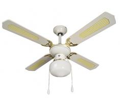 Armour&Danforth TMX3641 Ventilatore da Soffitto con 4 Pale + Luce, Diametro 107 cm, Bianco