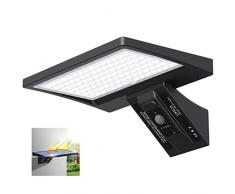 YD LIFE 5200mAh Luce Solare Led Esterno, 1200LM Super luminoso 104LED Lampade Solare da Esterno Illuminazione a 150° Faretti Led Solari con Sensore di Movimento IP65 Impermeabile per Parete,Giardino