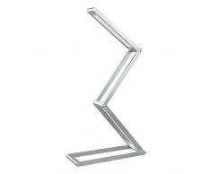 ELZO Lampada da scrivania a LED, lampada da tavolo ricaricabile portatile wireless USB ricaricabile, 3 modalità dimmerabili per camera da letto, ufficio, college, campeggio, Colore Argento