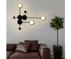 ZTWLEED Applique da Parete Interno LED 26W Lampada da Parete Moderna, AC220V Luce a 3 colori 3000-6000K Illuminazione da Parete 3600LM Lampada da Parete Grande Nera per Camera Soggiorno Corridoio