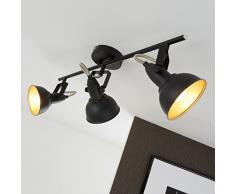 Briloner Leuchten Faretti retro 3, vintage, orientabili, luci da soffitto, nero e oro, max. 40 W, montaggio E14, 55.4 x 18.1 x 10 cm (L x A x P)