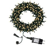 Catena Luminosa Esterno, Luci Natale da Esterno, Luci Albero di Natale, 98ft 300 LED 8 Modalità Luce Led da Stringa per Giardino Decorazioni, Camera, Matrimonio, Balcone, Interno (Bianco Caldo)