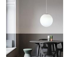 Lampada a sospensione sferica moderna lampada a sospensione globo bianco latte vetro opalino palla globo soffitto droplight con paralume pendente a soffitto rotondo adatto per cucina sala da pranzo