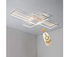 BEHWU Plafoniera LED Rettangolare,Bianco, Nero,90Cm(70W),110Cm(85W),140Cm(105W),Plafoniera LED, Alluminio + Gel di Silice Adatta for Camera da Letto, Sala da Pranzo, Cucina, Soggiorno