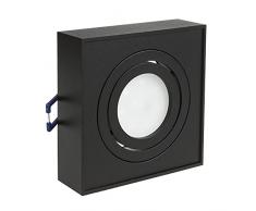 Maclean MCE464 B Faretto da incasso Spot light per LED alogena GU10 (Faretto quadrato- senza lamp, Nero)