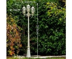 Illuminazione da giardino lampione in metallo color bianco sporco