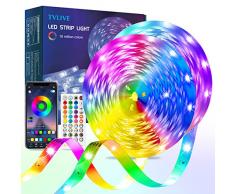 TVLIVE Striscia LED 20M, Bluetooth RGB LED Strisce con Funzione Timer e Memoria, Luci LED Colorati APP Sincronizzazione con Musica, 16 Milioni di Colori per Natale, Festa, Decorazioni (2 rotoli 10M)