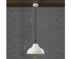 BayCheer, lampada a sospensione effetto vintage, colore: Marrone Ruggine / bianco, E27, regolabile in altezza