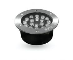 FARETTO INCASSO CALPESTABILE LED 18W IP66 DA ESTERNO LUCE FREDDA 6400K CARRABILE