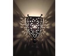 Etnico Arredo Applique da Muro Lampada Lanterna in Ferro battuto 1411 Marocco Stile Arabo MOROCCHINA Etnica