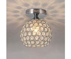AUA lampadario Cristallo, Moderna Mini lampadario Camera da Letto 15 cm, Plafoniera LED Soffitto per Corridoio, Soggiorno (E27 Lampadina Non Inclusa)