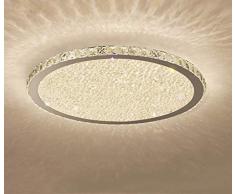Lampada da soffitto a LED in cristallo dimmerabile con telecomando, Plafoniera in studio per camera da letto in soggiorno, Decorazione, illuminazione circolare moderna, 3000K-6000K,60cm