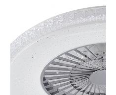 Ventilatore da soffitto con lampada Ordanio dimmerabile a controllo remoto (Moderno) colore Bianco, in Metallo ad es. Soggiorno & Sala da pranzo (1 luce, lampadina inclusa) di Starluna |