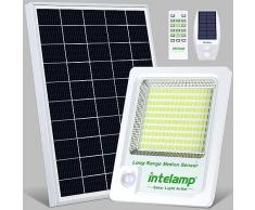 intelamp Faretti Solari a Led da Esterno 12000mAh Faretto Led da Esterno Solare Faro Led Esterno Con pannello 2000LM Solare Luce Solare Led Esterno Lampade Solari a Led da Esterno Lampada (1 unità)