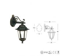 Applique in basso design classico illuminazione da esterno nero-oro