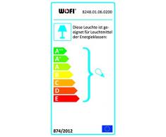 WOFI - Lampada da tavolo Point, in vetro opale, diametro: 20 cm, capacità: 40 W, colore bianco