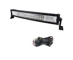 SKYWORLD Barra luminosa da lavoro curvilinea 7D LED da 22 pollici 270W, curva da 12 V-24V 6000K Flood Spot per veicoli fuoristrada 4x4 SUV ATV UTV con cablaggio