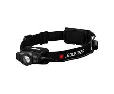 Ledlenser H5R Core Torcia frontale LED, 500 lumen, ricaricabile con batteria al litio, impermeabile IP67, dimmerabile, Const. Light, portata luminosa di 200m, cavo di ricaricamagnetico USB