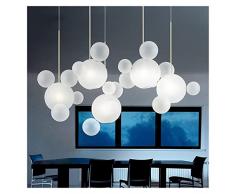 Machine Lampadario Moderno da Soggiorno Illuminazione Calda/Bianca Lampada a Sospensione a LED a Bolla in Vetro Trasparente Creativo per Apparecchio di Illuminazione