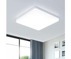 Euroshine Plafoniera LED Quadrata 24W - Bianco Freddo 6500K - Lampada Da Soffitto Per Corridoio E Cucina