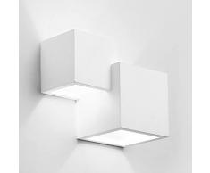 Applique cubo doppia luce led attacco G9 in gesso lampada da soffitto quadrata moderno bianco verniciabile