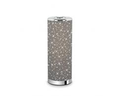 Briloner - Lampada da tavolo con decorazione a stelle, abat-jour, lampada da comodino con interruttore a cavo, 5 W, GU10, lampada da letto, 355 x 130 mm (DxH), colore: Grigio