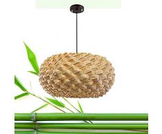 Lampadario di bambù Retro Light Fixtures Lampadari di vimini Lampadario Dinging Room Lampada a soffitto Lampada a sospensione Agriturismo, vimini di rattan Shades Weave Lamp TZZ (dimensioni : 30cm)