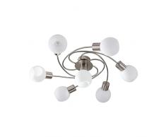 Plafoniera Ciala dimmerabile (Moderno) colore Bianco, in Vetro ad es. Soggiorno & Sala da pranzo (7 luci, E14) di Lindby | plafoniera, lampada