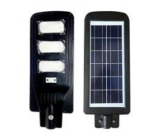 FLM 2X LAMPIONE STRADALE FARO A LED 90W CON PANNELLO SOLARE TELECOMANDO CREPUSCOLARE
