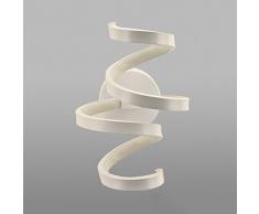 Modeen Lampada da parete a spirale LED 18W Soggiorno Lampada da comodino Camera da letto Luce semplice moderna in alluminio acrilico bianco Applique da parete