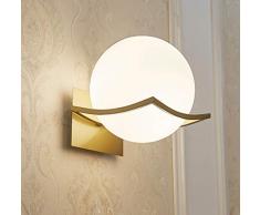 Lampada a Muro LED Interno Illuminazione Moderno Applique da Parete Interni Montaggio a Parete per Interni,Applique E27(Lampadina non Inclusa) Oro