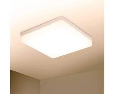 Yafido Plafoniere da Soffitto 36W 3240lm Bianco Caldo LED Lampada Quadrata Sottile Plafoniera per Cucina, Cantina, Garage, Balcone, Soggiorno, corridoio