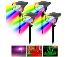 WeBeqer Luci Solari Esterno Giardino RGB con 6 Colori,5050 Perline per Lampada Faretti Solari a LED da Esterno con Sensore di Luce,IP67 impermeabile Lampada Solare da Esterno per Prato,Cortile