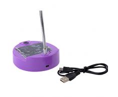 Lampada da tavolo solare,SUAVER USB Ricaricabile Lampada Lettura Collo Flessibile,8LED Mini lampada solare Lampada da Comodino Lampada da Scrivania,Regali di Natale(Viola)