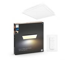 Philips Hue White Ambiance Aurelle, Plafoniera LED Smart, con Bluetooth, 46.5 W, Quadrata, Bianco, Telecomando Dimmer Switch incluso
