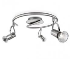 Philips Plafoniera Spirale 3 Spot Acciaio