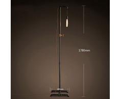 Lampade da terra lampada da terra del tubo dell'acqua del salone americano del sottotetto / lampada da pavimento dell'ufficio di lavoro retro / luce industriale creativa del comodino del letto della camera da letto del ferro lampade a piantana