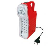 POLY POOL - PP0765 Lampada di Emergenza Portatile Ricaricabile 21 LED - Luce emergenza 3 Funzioni con Cavo 1m e Spina 10A - Lampada Emergenza Portatile con Manico 60+13lm - Luce Emergenza da Presa