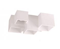 Plafoniera bianca design moderna 5 cubi da soffitto verniciabile per lampadine gu10 led luminosa per interni