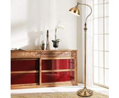 LANMOU Oro Lampada da Terra Retro, Lampada a Stelo LED Dimmerabile 12W con Telecomando, Portalampada E27, Lampada da Pavimento Vintage Metallo Lampada Piantana per Soggiorno Camera da Letto Ufficio