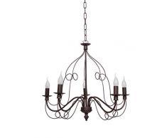 VALFB1160 SP5 RUST Lampadario a sospensione in Ferro Battuto ruggine vintage Made in Italy modellato a mano Prodotto da Valastro Lighting