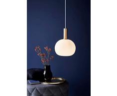 Nordlux 47313001 Alton 25 - Lampadario a sospensione singolo, in ottone e vetro opale nero