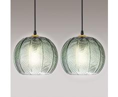 Illuminazione a sospensione in vetro Lampade a sospensione moderne per isola cucina, lampada a sospensione stile fattoria in vetro verde, plafoniera con cavo regolabile per lavandino corridoio sala da