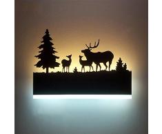 Augrous Lampada da Parete LED Su e Giù Lampada da interno Ferro Leggero Corpo Cervo Design per Bar Corridoio Decorazione, 12W