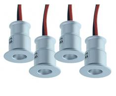 4 Pezzi Mini Faretti Led Da Incasso, 12V 1W 100 Lumen, Luce Angolo Largo 120°, Foro 15mm, Ø20X25mm (Argento, Bianco Freddo 6000K)