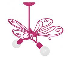 LAMPADA LAMPADARIO CAMERETTA BAMBINI FARFALLA 2 ROSA 5329