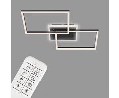 BRILONER - Plafoniera a LED, lampada da soffitto dimmerabile, incl. telecomando, incl. controllo temperatura colore, incl. funzione luce notturna e timer, 40 W, nero, 500x388x80mm (LxWxH)