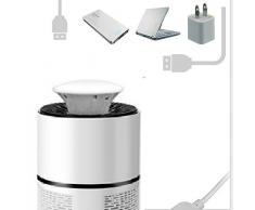 Lampada Zanzare Interna USB Zanzara Trappola Leggero Insetto Volare Lampada insetto Zapper Anti Zanzara Uccisore Catcher per Casa Cucina Allaperto Giardino Terrazza Cortile Nontossico e Sicuro Bianco